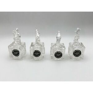 VINTAGE LENOX Fine Crystal 1998  "NOEL" Ornaments Block Tops - Made in Germany